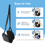 Extended Adjustable Airplane Foot Hammock, Portable Desk Foot Sling, Black
