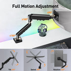 Single Monitor Desk Mount for 13"-32" Screens, Computer Monitors Stand, Height Adjustable Monitor Mount, with Gas Spring Monitor Arm Fit 4.4-19.8 Lbs