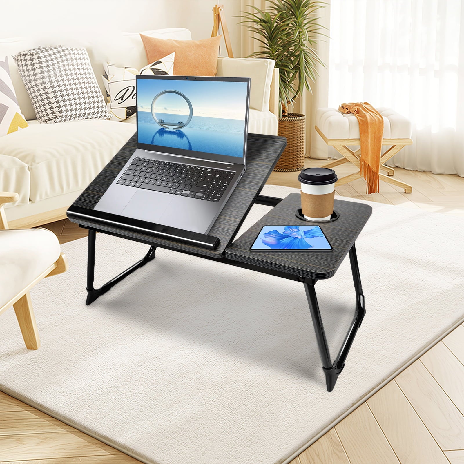 Laptop Bed Tray Table,  Foldable Lap Desk for Bed and Sofa, Laptop Desk Notebook Stand for Eating Breakfast, Reading Book, Watching Movie on Ipad