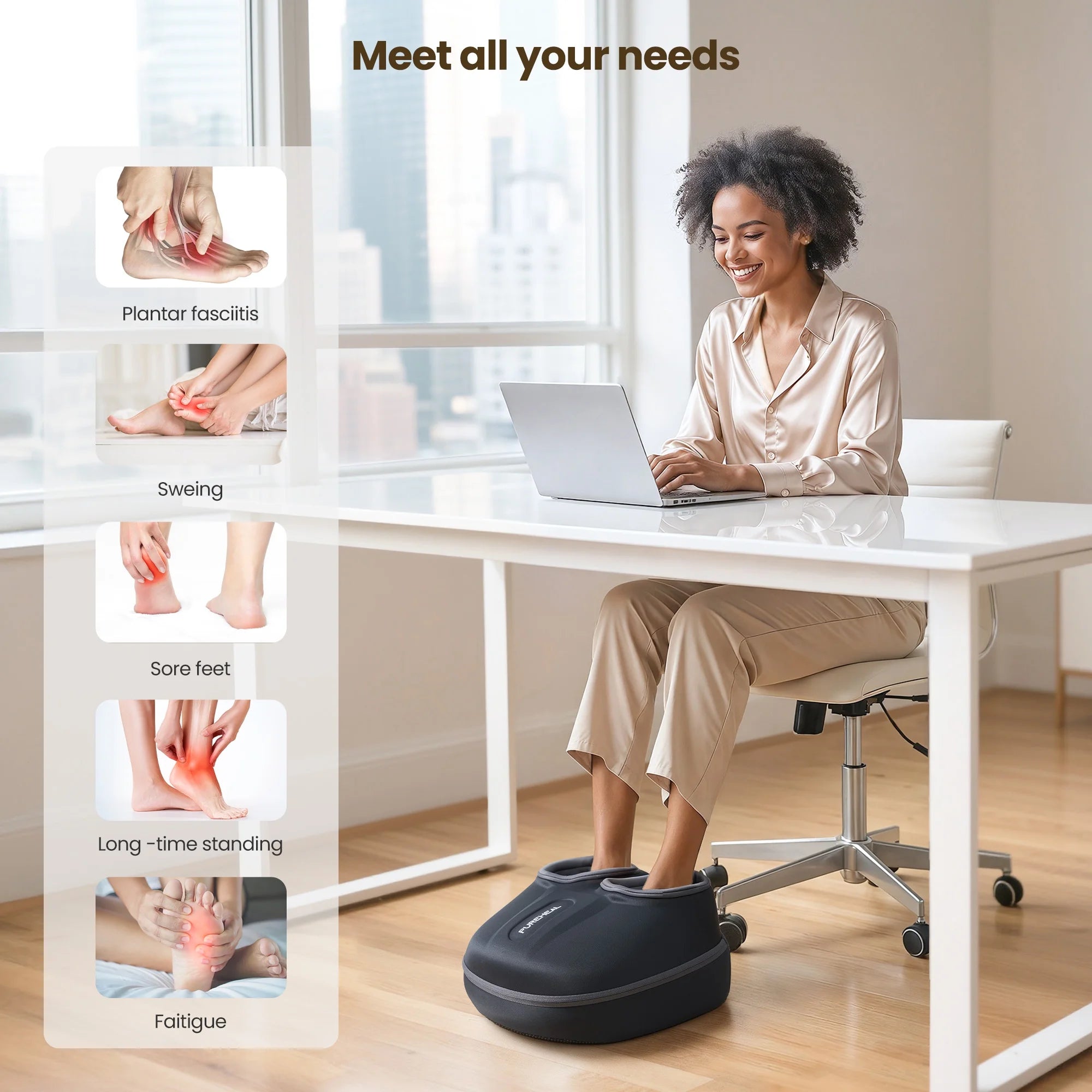 Revitalize Your Feet with the RENPHO Shiatsu Foot Massager - Heated Relief for Plantar Fasciitis and Muscle Pain - Perfect Gift for Mother's Day and Birthdays