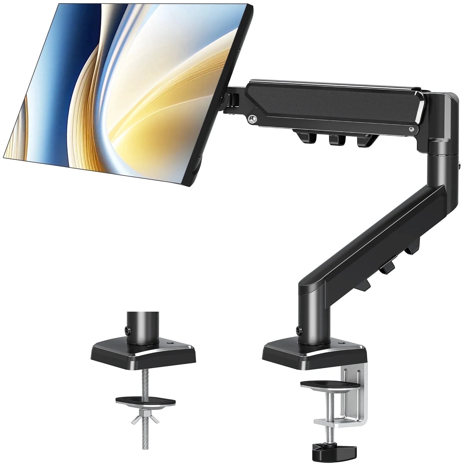 Single Monitor Desk Mount for 13"-32" Screens, Computer Monitors Stand, Height Adjustable Monitor Mount, with Gas Spring Monitor Arm Fit 4.4-19.8 Lbs