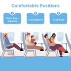 Extended Adjustable Airplane Foot Hammock, Portable Desk Foot Sling, Black