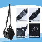 Extended Adjustable Airplane Foot Hammock, Portable Desk Foot Sling, Black