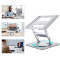 Elevate Your Workspace with the Adjustable Portable Laptop Stand - 360° Rotating Aluminum Riser for All Your Devices