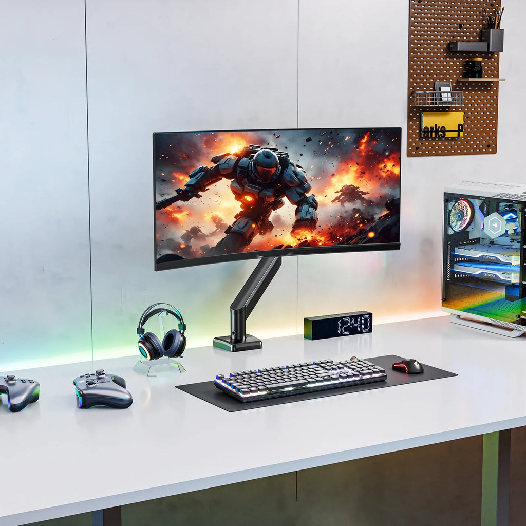 Single Monitor Desk Mount for 13"-32" Screens, Computer Monitors Stand, Height Adjustable Monitor Mount, with Gas Spring Monitor Arm Fit 4.4-19.8 Lbs