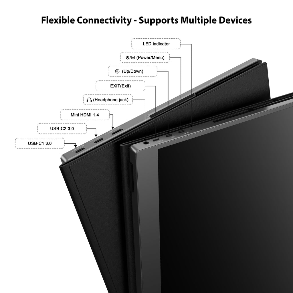 Elevate Your Productivity with the 15.6" FHD Portable Office Monitor - Sleek, Versatile, and Ready to Connect!