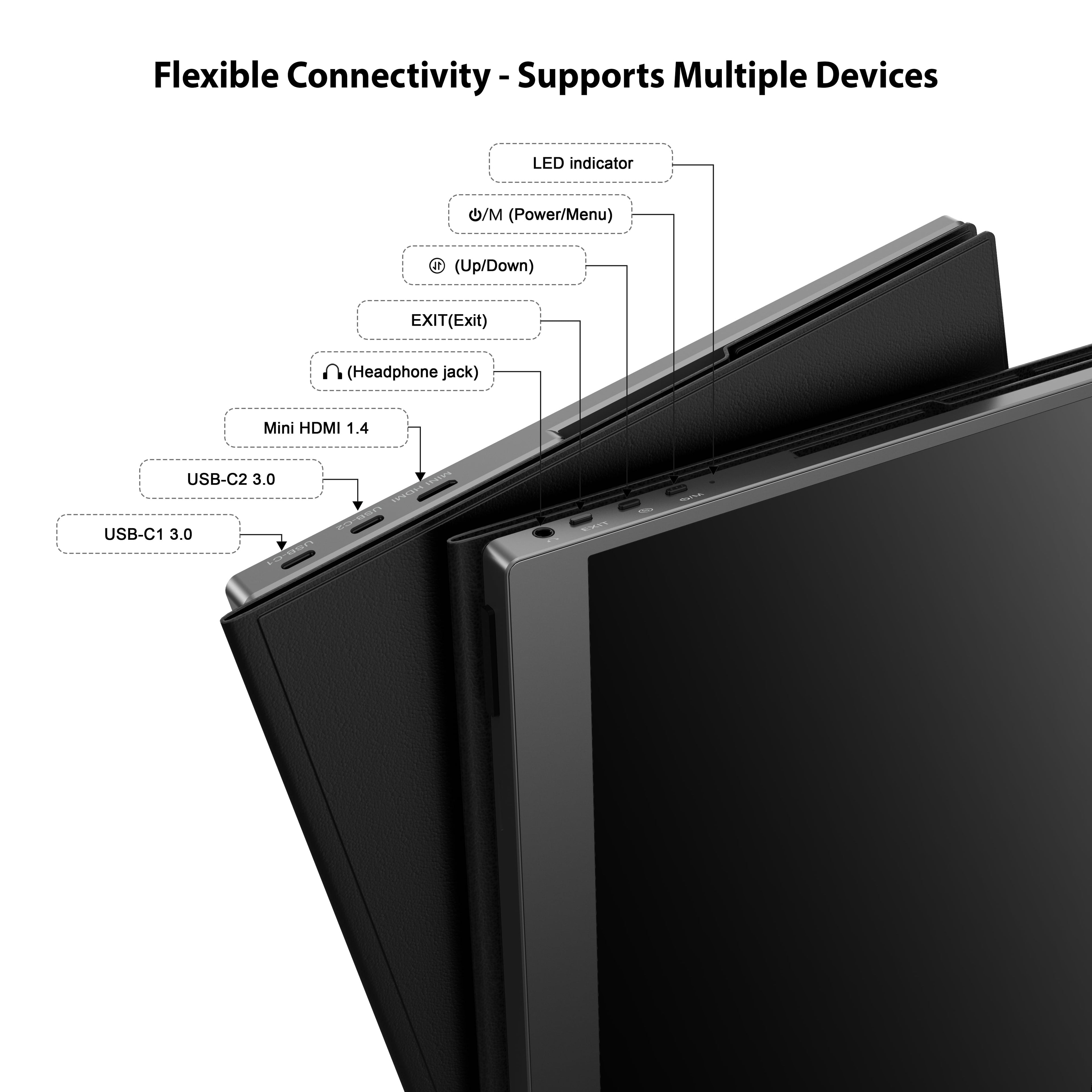 Elevate Your Productivity with the 15.6" FHD Portable Office Monitor - Sleek, Versatile, and Ready to Connect!