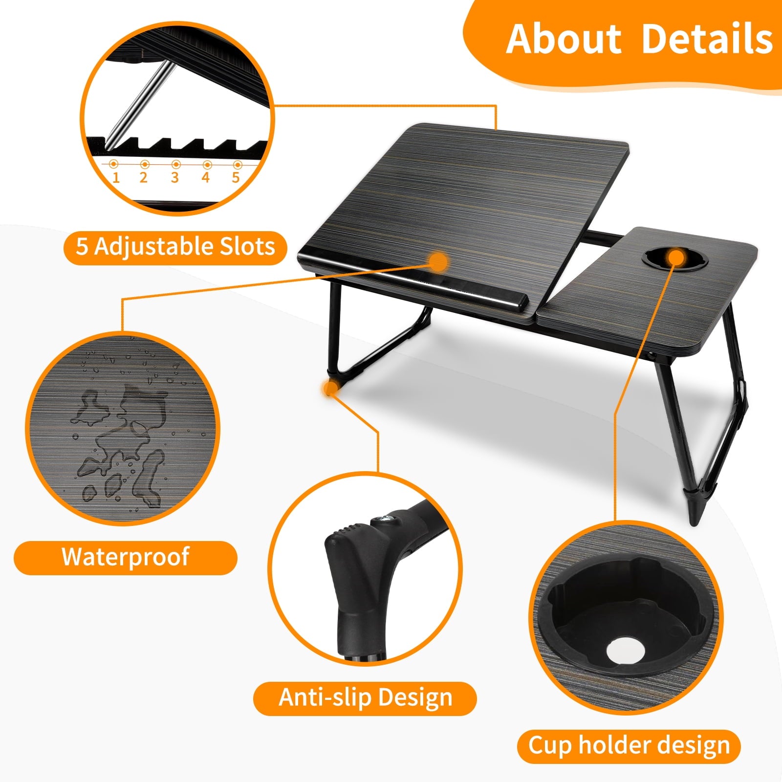Laptop Bed Tray Table,  Foldable Lap Desk for Bed and Sofa, Laptop Desk Notebook Stand for Eating Breakfast, Reading Book, Watching Movie on Ipad