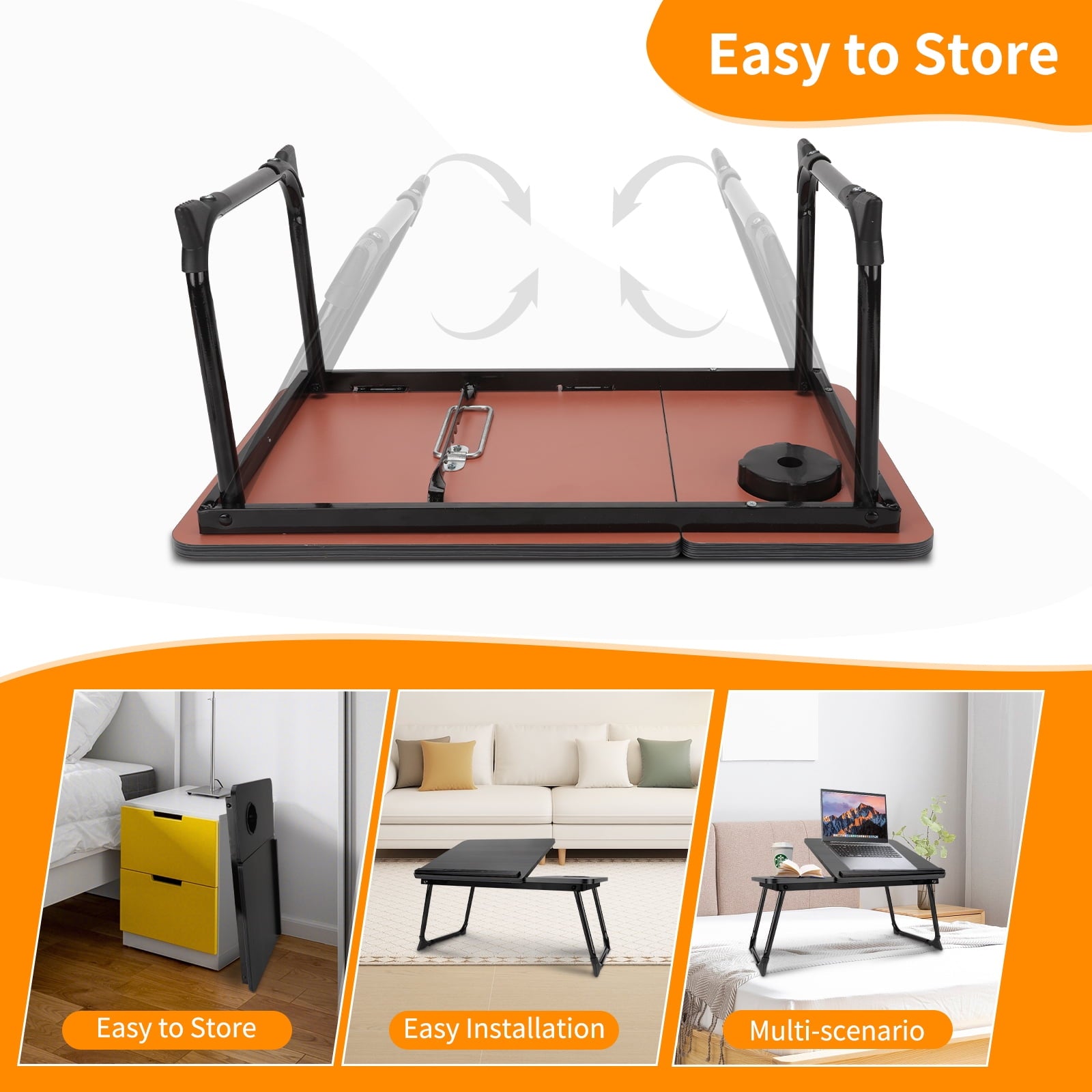 Laptop Bed Tray Table,  Foldable Lap Desk for Bed and Sofa, Laptop Desk Notebook Stand for Eating Breakfast, Reading Book, Watching Movie on Ipad