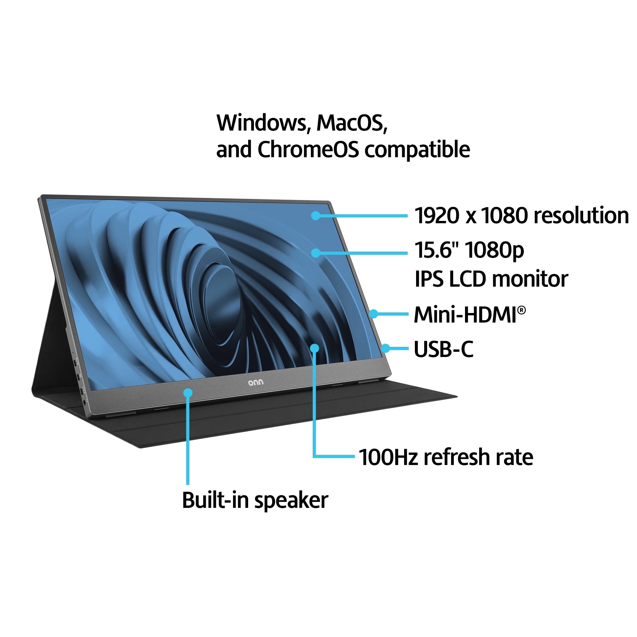 Elevate Your Productivity with the 15.6" FHD Portable Office Monitor - Sleek, Versatile, and Ready to Connect!