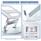 Elevate Your Workspace with the Adjustable Portable Laptop Stand - 360° Rotating Aluminum Riser for All Your Devices